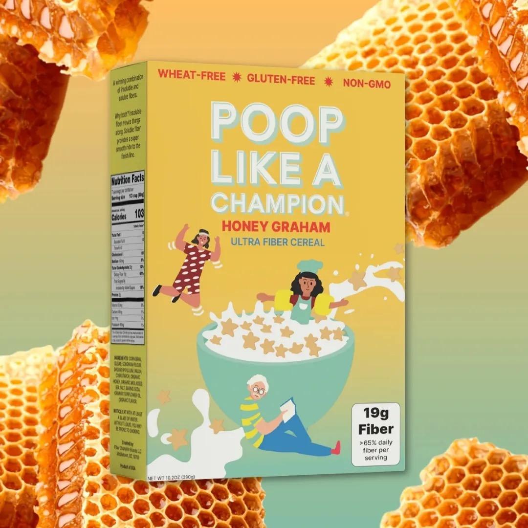 Poop like a Champion Honey Graham Ultra Fiber Cereal (10.2oz)