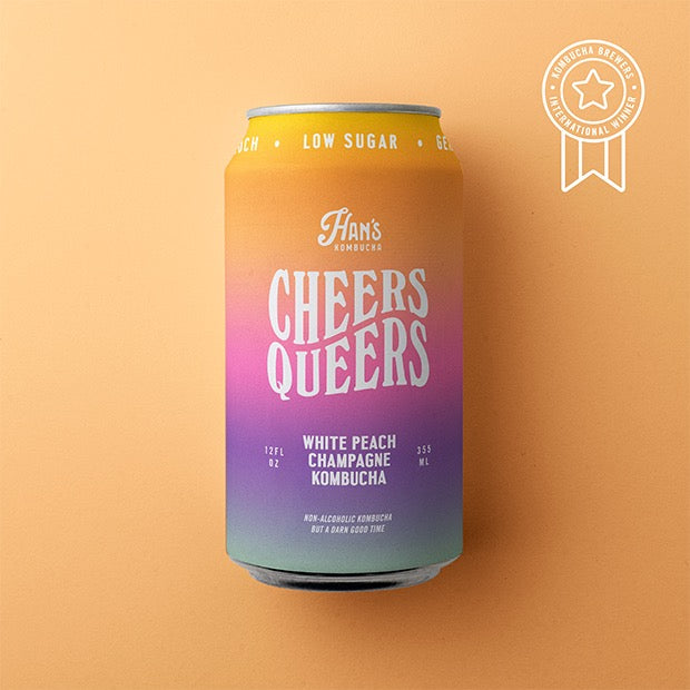 Han's Cheers Queers – White Peach Champagne Kombucha