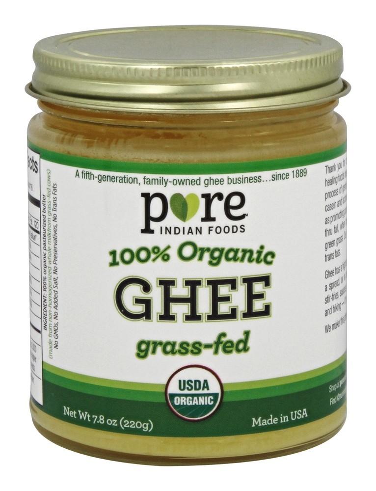 Pure Indian Foods Organic Ghee Grass-Fed 7.8 Oz