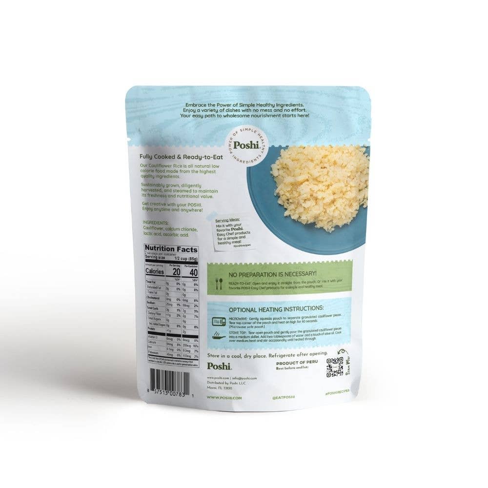 Poshi - Steamed Riced Cauliflower 7oz