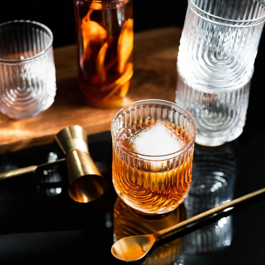 Greenline Art Deco Cocktail Glasses- set of 4
