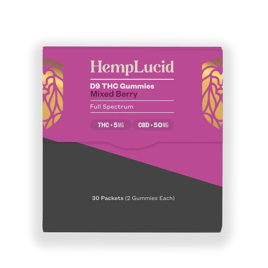 HempLucid Delta 9 THC 5mg + CBD 50mg Gummies 2 count - Mixed Berry