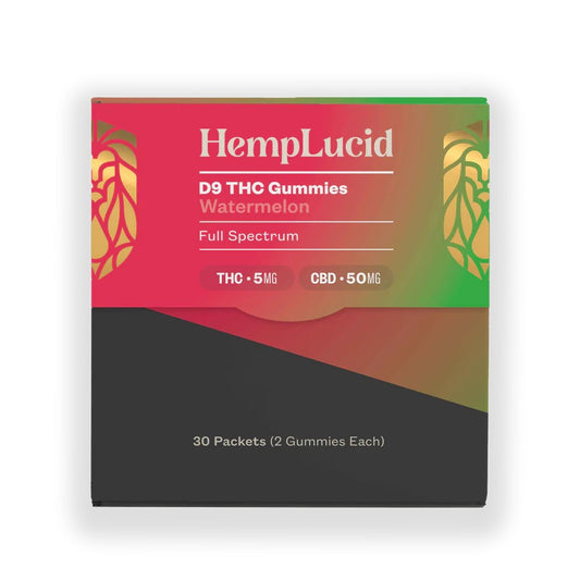 HempLucid Delta 9 THC 5mg + CBD 50mg Gummies 2 count - Watermelon
