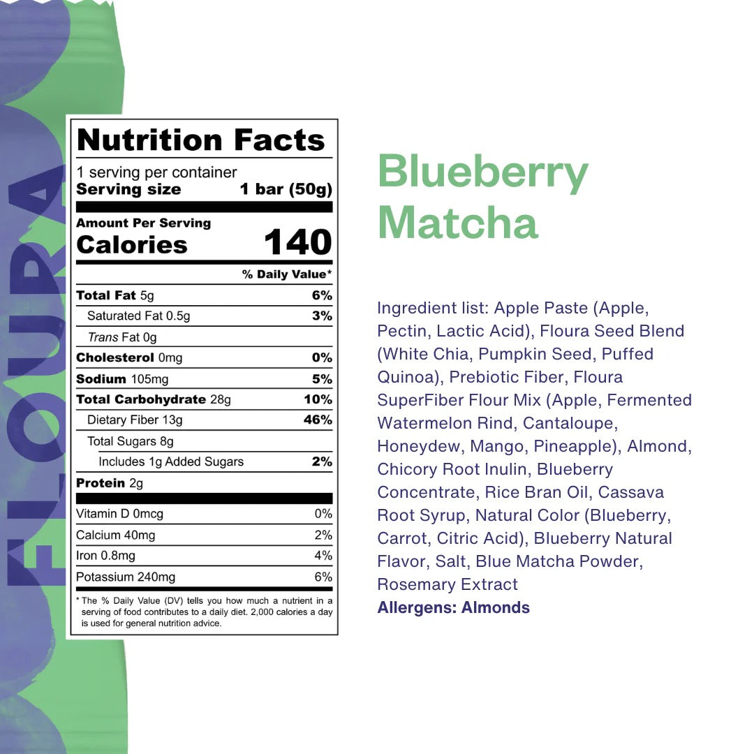 Floura Blueberry Matcha Fiber Bars