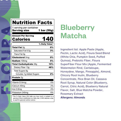 Floura Blueberry Matcha Fiber Bars