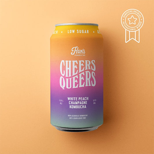 Han's Cheers Queers – White Peach Champagne Kombucha