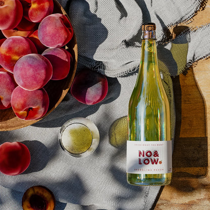No & Low Sparkling Peach Non-Alcoholic Wine
