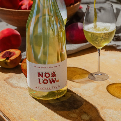 No & Low Sparkling Peach Non-Alcoholic Wine