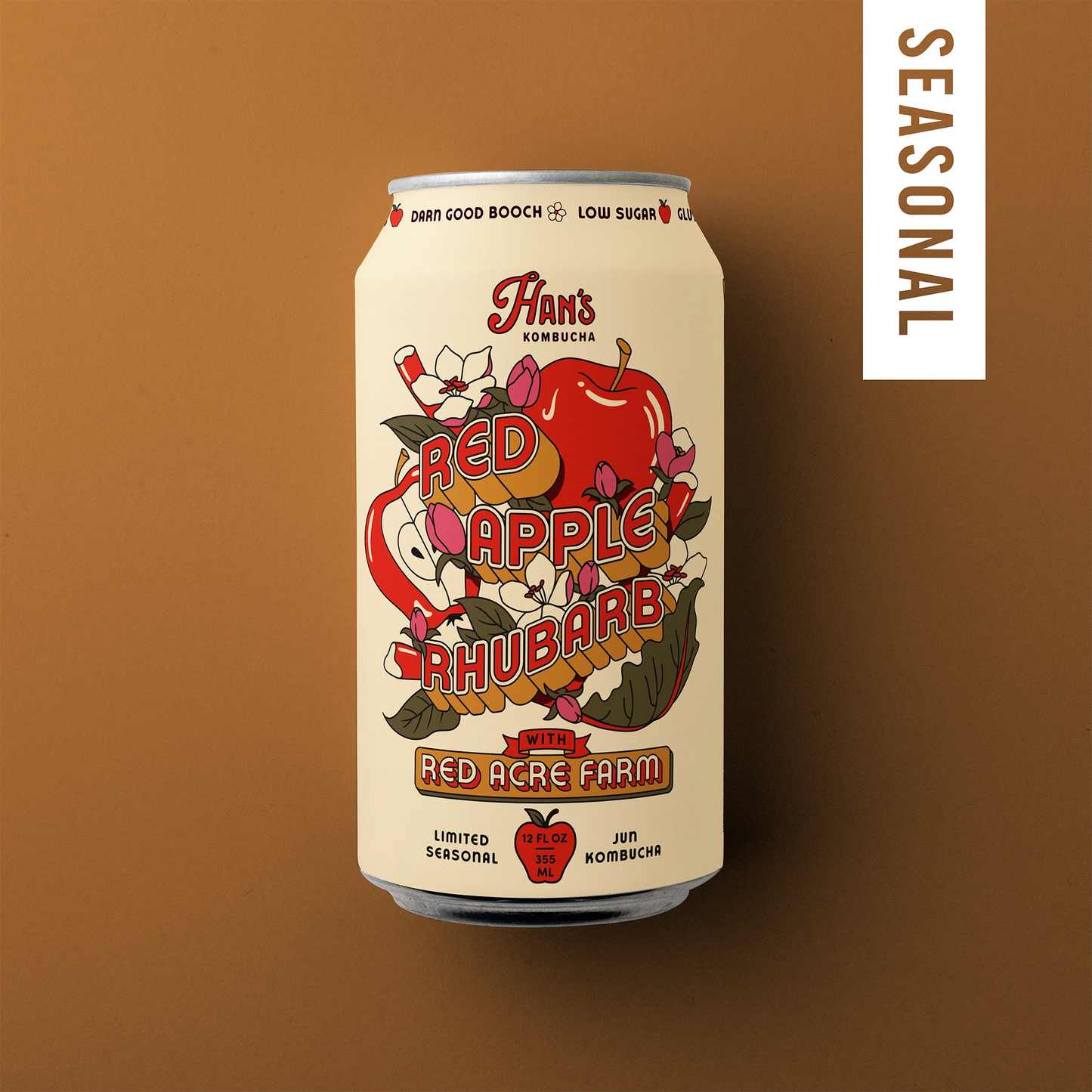 Han's Red Apple Rhubarb Booch