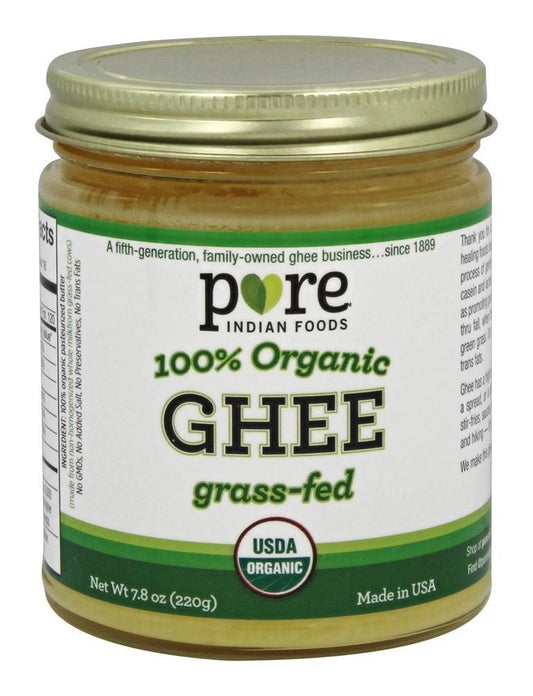 Pure Indian Foods Organic Ghee Grass-Fed 7.8 Oz