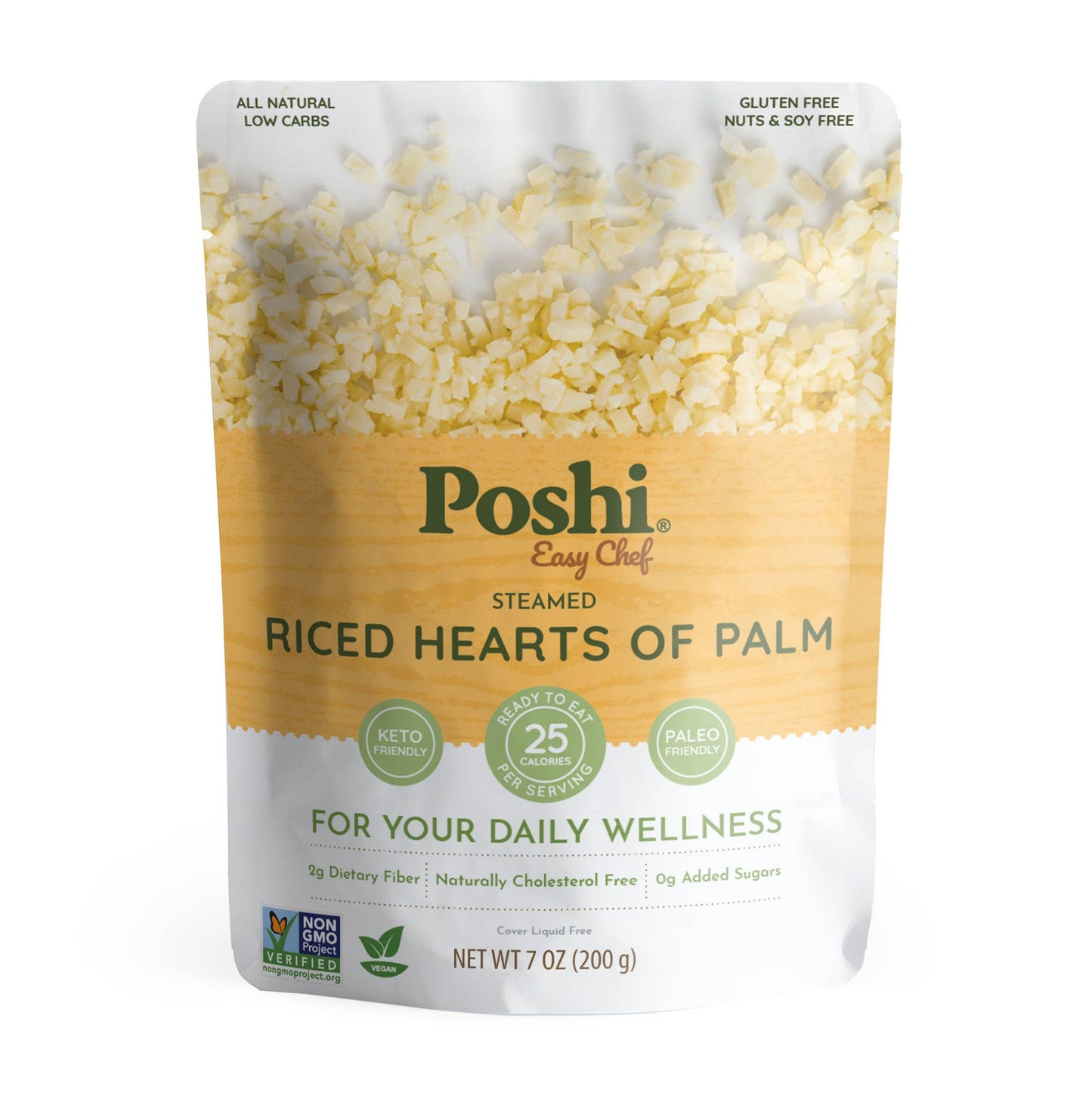 Poshi - Steamed Riced Heart of Palm 7oz/10ct
